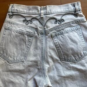 Vintage Western Rope Stitched Straight Jeans Sz 5 Cowgirl Rodeo Embroidered 90s
